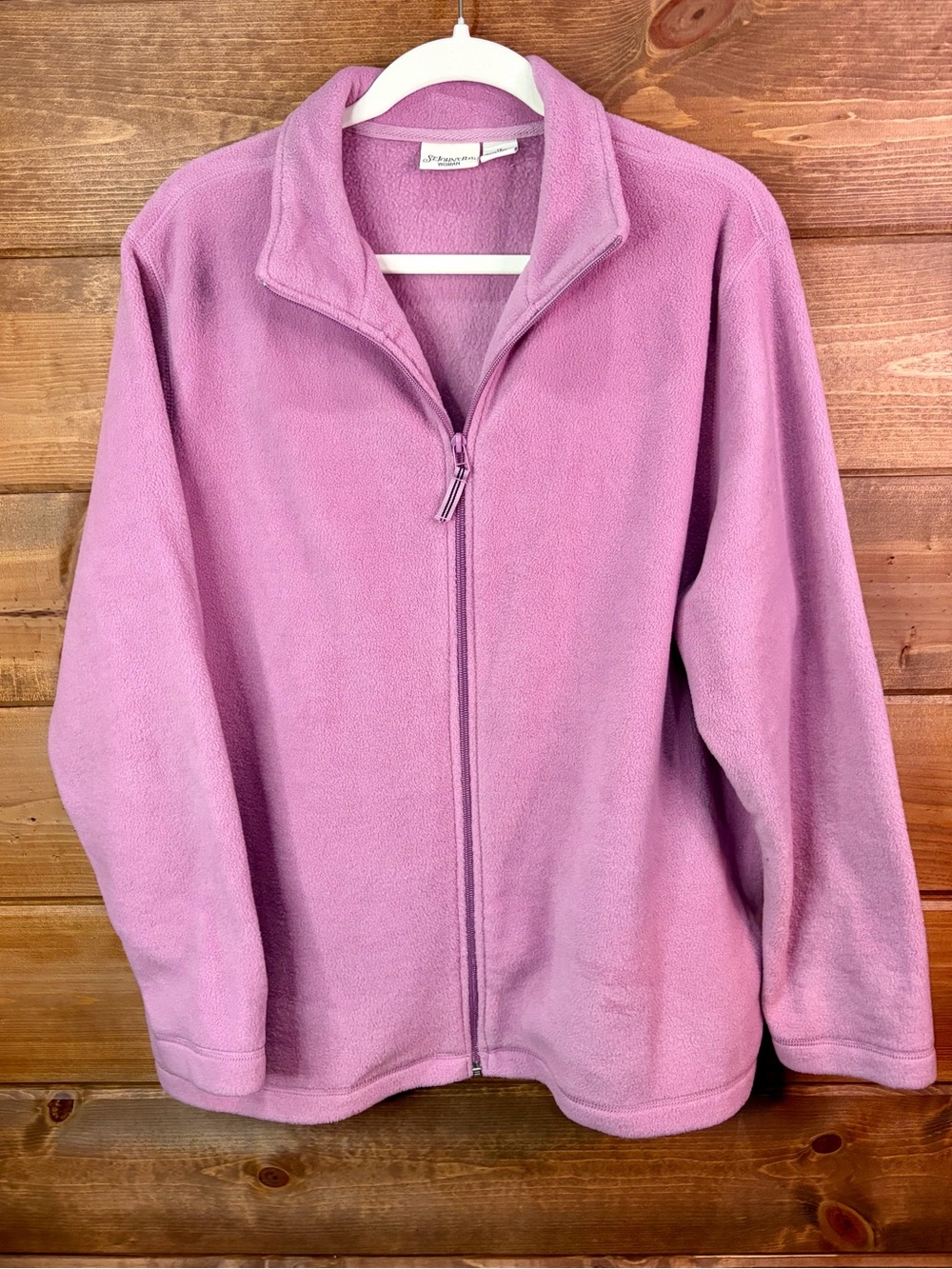 St. John's Bay Full-Zip Teddy Fleece Jacket - Mauve Pink Size 1X 💕